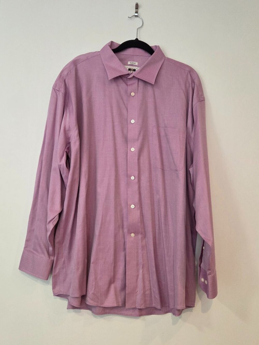 Joseph Abboud Light Plum Herringbone Dress Shirt 18.5 34/35 100% Cotton